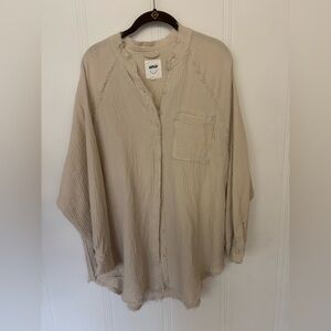 Woman’s oversized 100% cotton top. Bathing suit cover up!